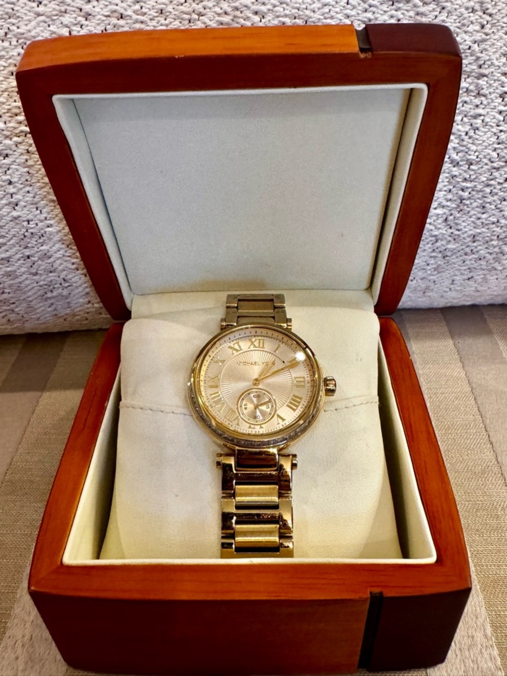 Michael Kors Gold Tone Women's Bracelet Watch with Champagne Dial